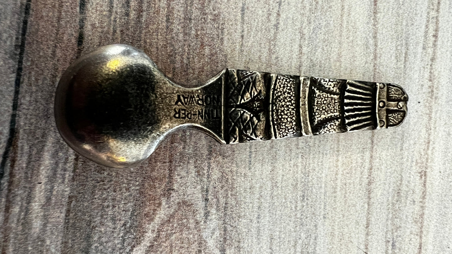 TINN-Per Pewter Viking Salt Spoon - Norway